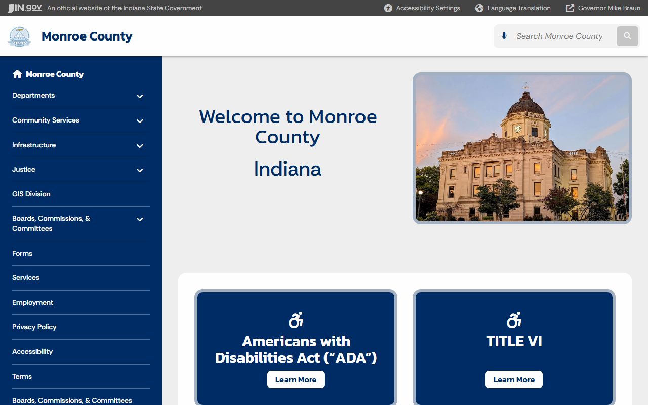 Bloomington white pages Monroe County official website