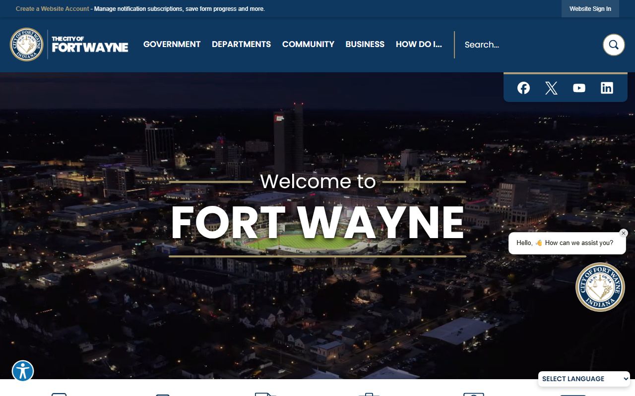 Fort Wayne white pages City of Fort Wayne homepage