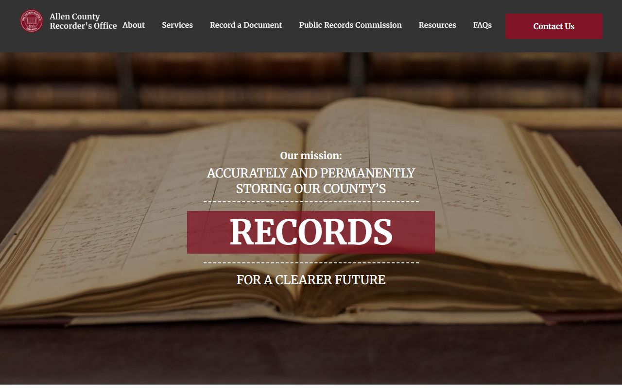 Allen County white pages recorder office page