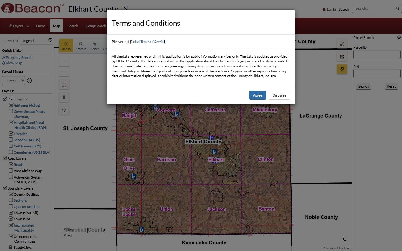 Elkhart County white pages Beacon GIS property map search