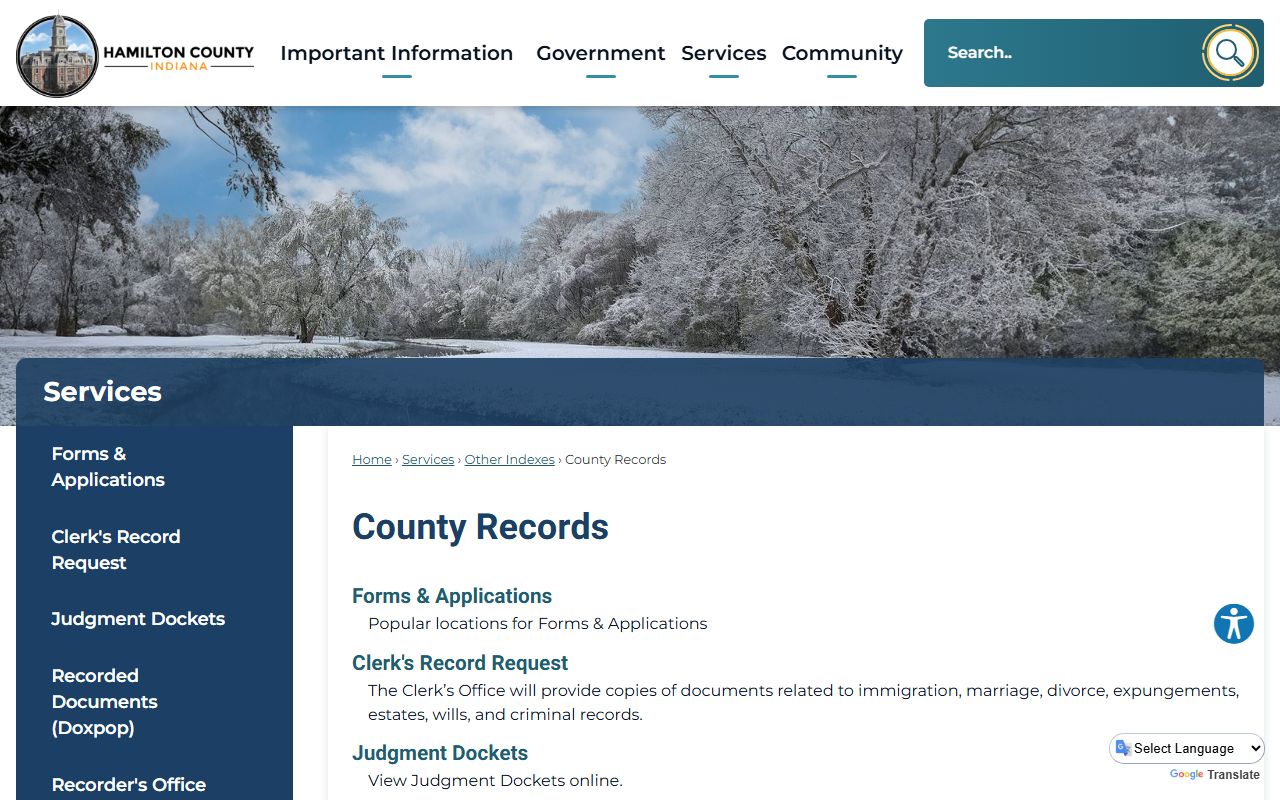 Hamilton County white pages county records portal