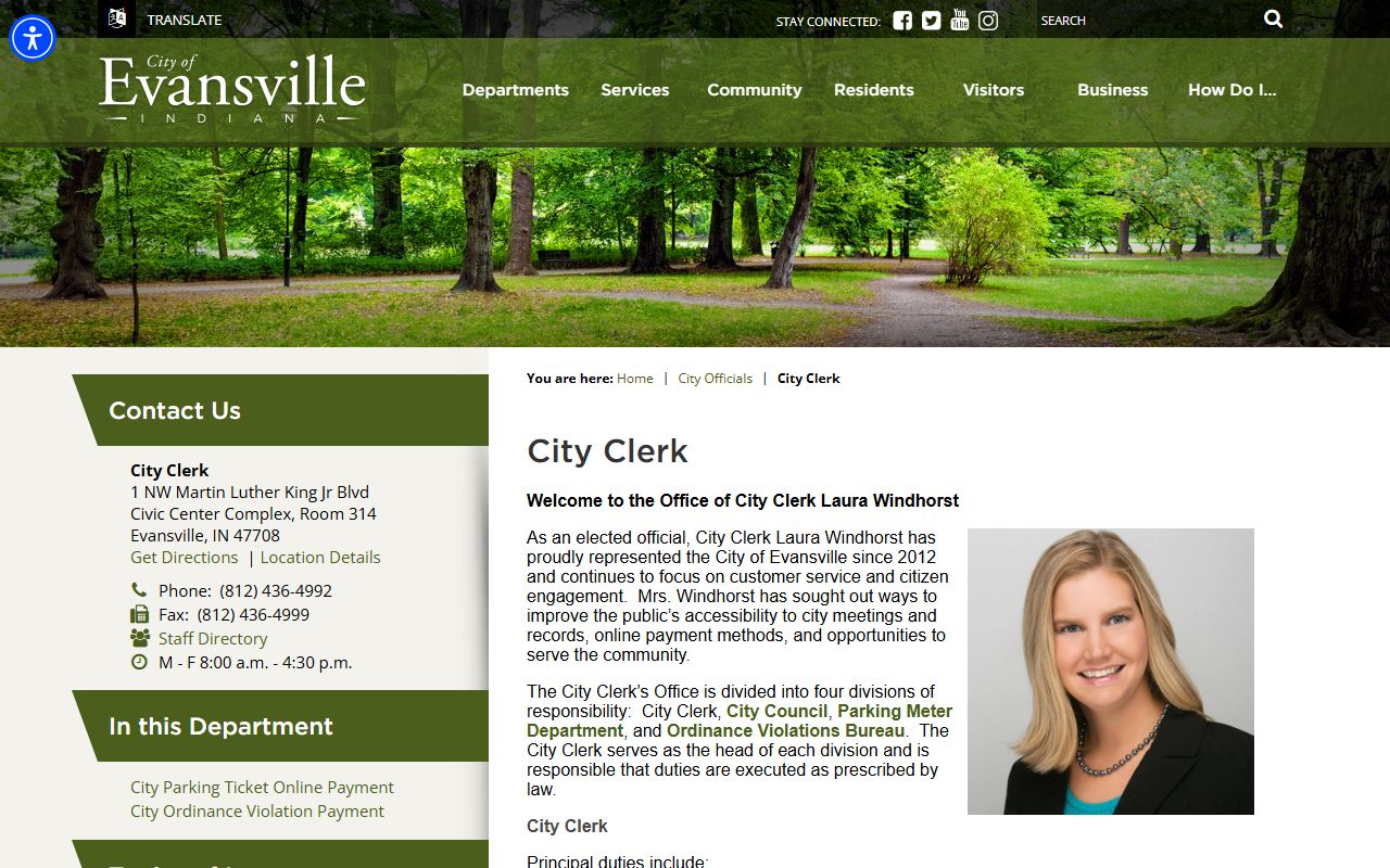 Evansville white pages Vanderburgh County Clerk office