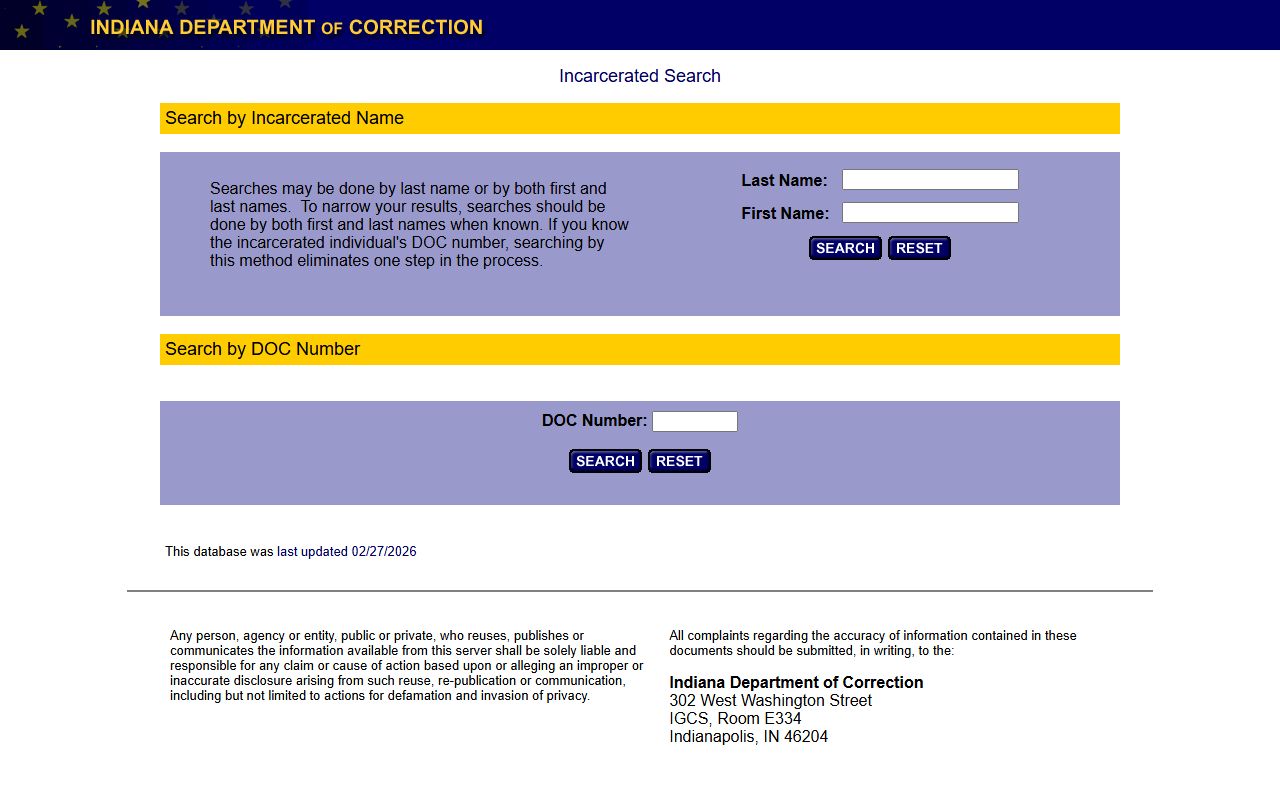 Indiana white pages IDOC offender locator search tool